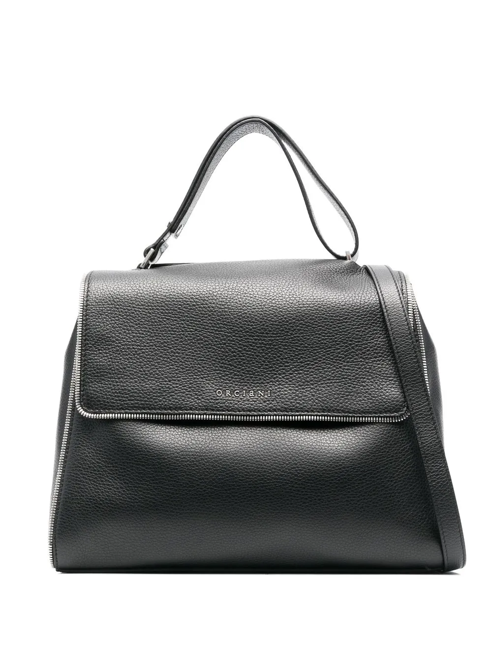 

Orciani logo-detail leather tote bag - Black