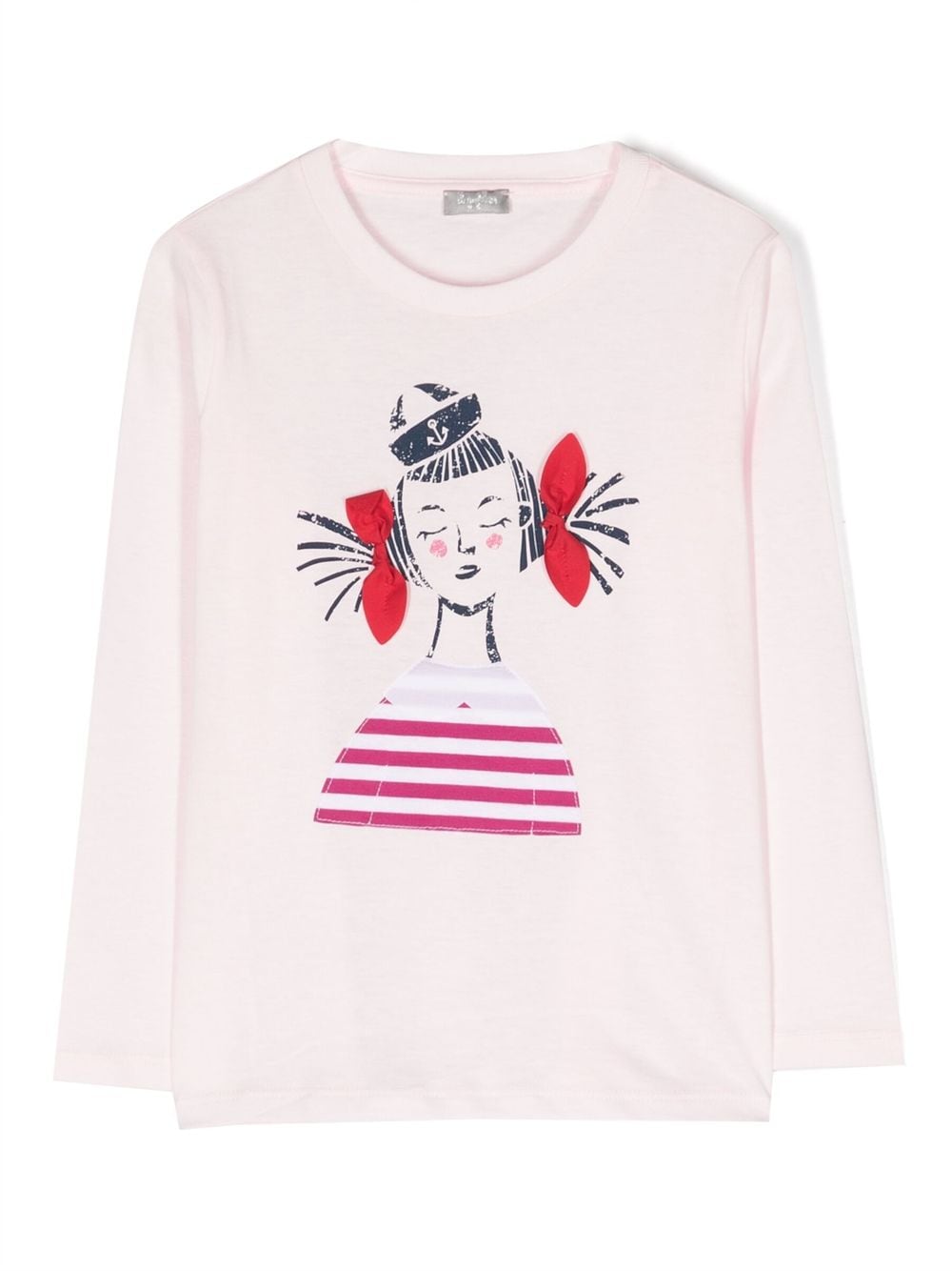 Il Gufo Kids' Illustration-print Long-sleeve T-shirt In Pink