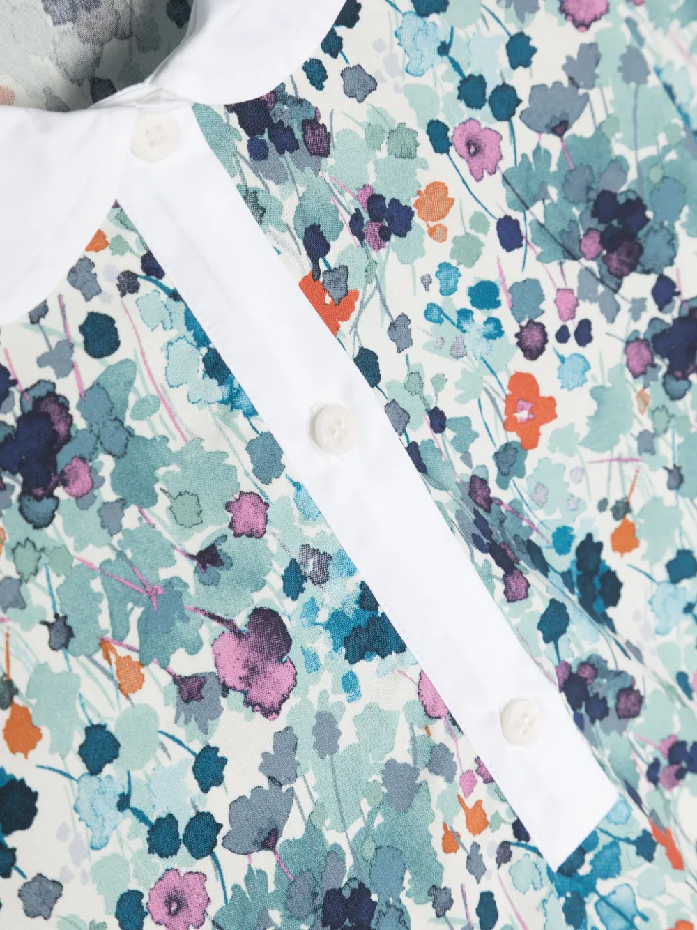 Il Gufo Floral-print Short-sleeve Dress In White