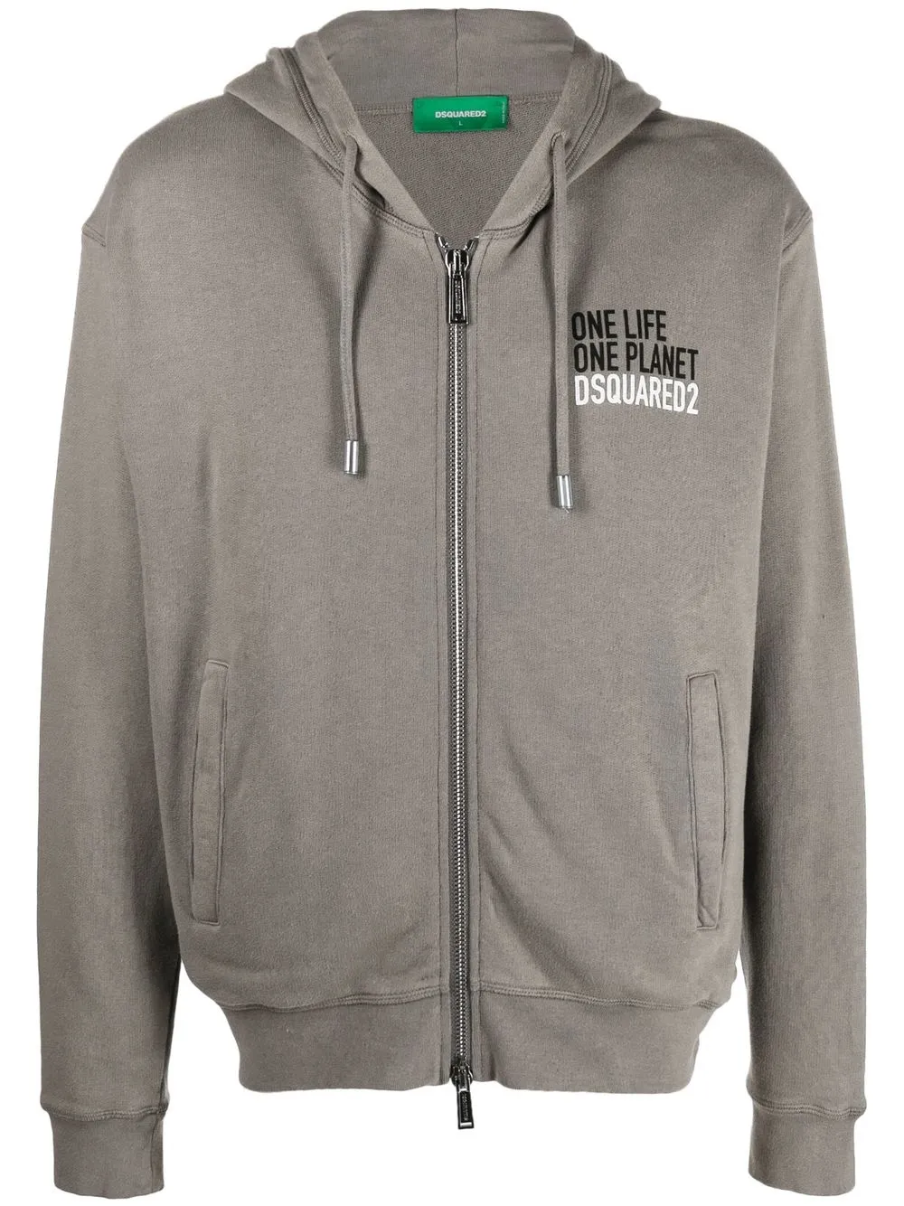 

Dsquared2 hoodie con logo estampado y cierre - Gris