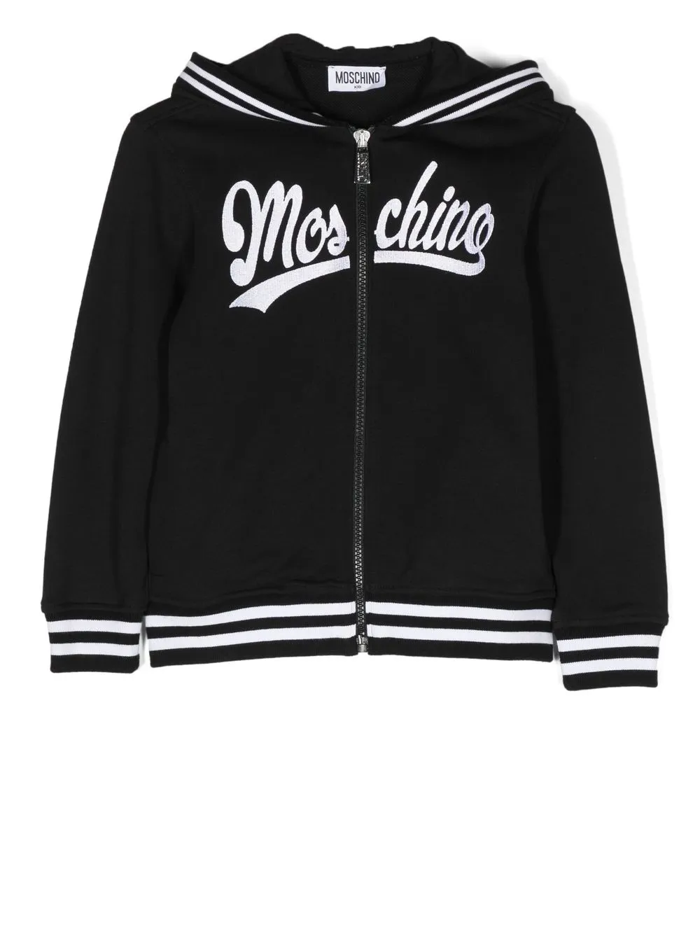 

Moschino Kids hoodie con logo estampado y cierre - Negro