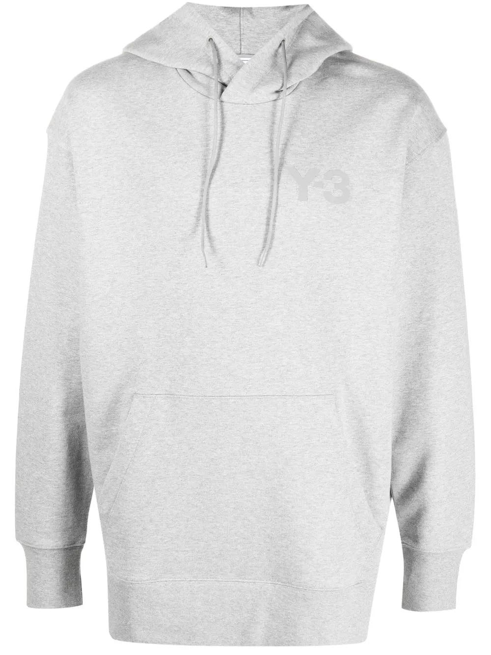 

Y-3 logo-print drawstring hoodie - Grey