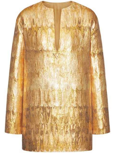 Valentino Golden Wings brocade minidress
