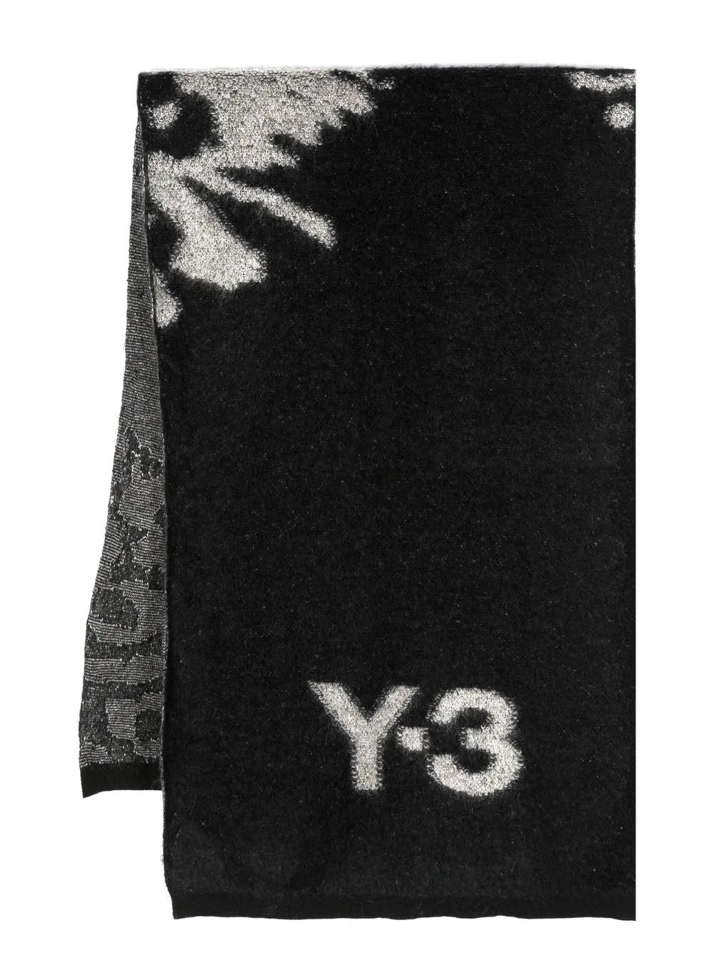 

Y-3 intarsia knit logo scarf - Black