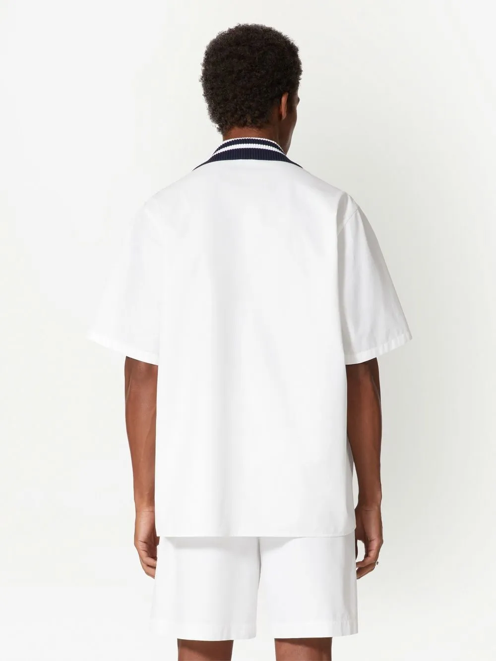VALENTINO LOGO-PATCH COTTON BOWLING SHIRT