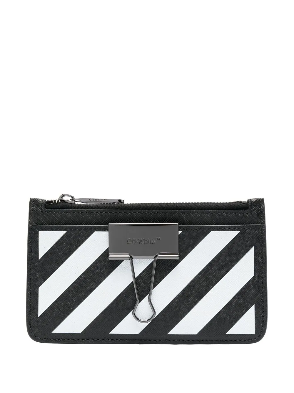 

Off-White Diag-stripe zip-up wallet - Black