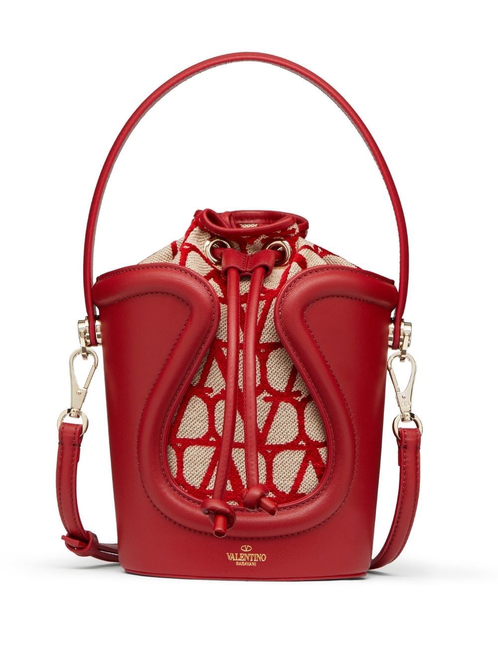 Shoulder bags Valentino Red - Studded bucket bag - JQ2B0562NBVN45