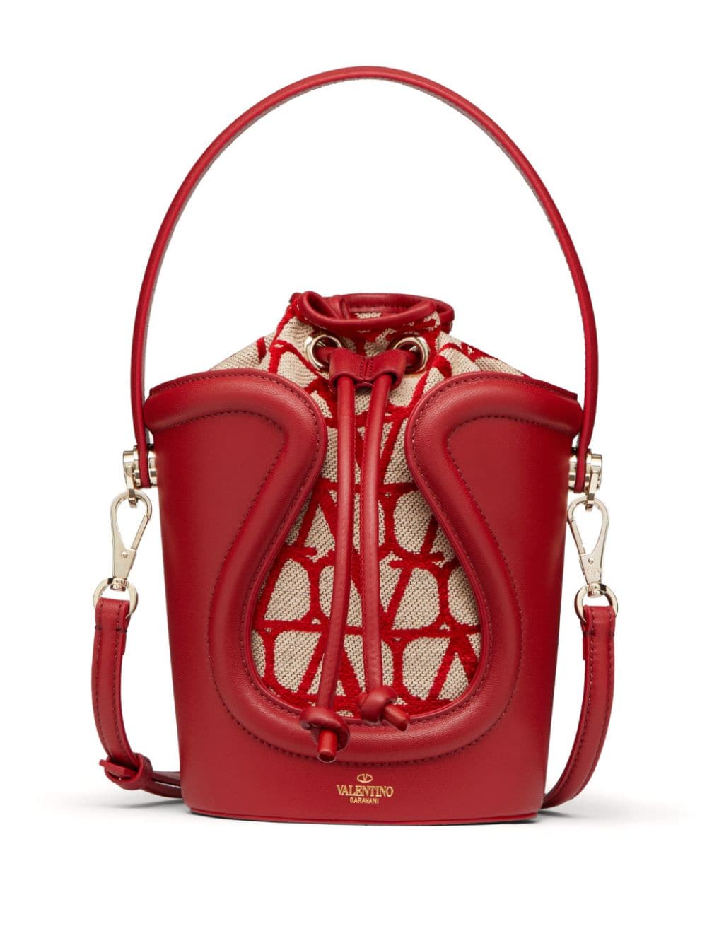 Shop Valentino La Cinquième Bucket Bag In Red