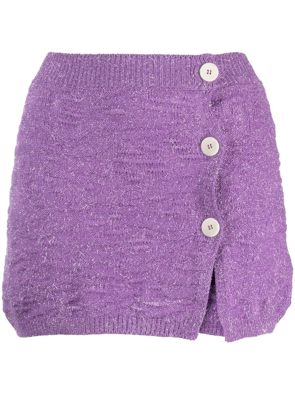 

Marco Rambaldi side buttoned knitted mini skirt - Purple