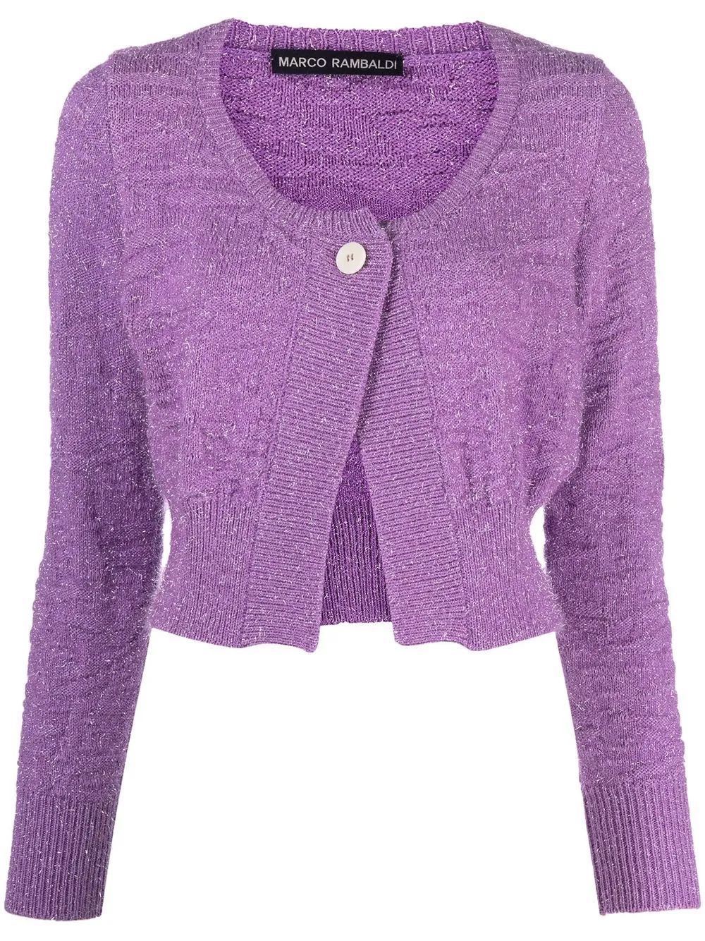 

Marco Rambaldi tinsel-detail knit cardigan - Purple
