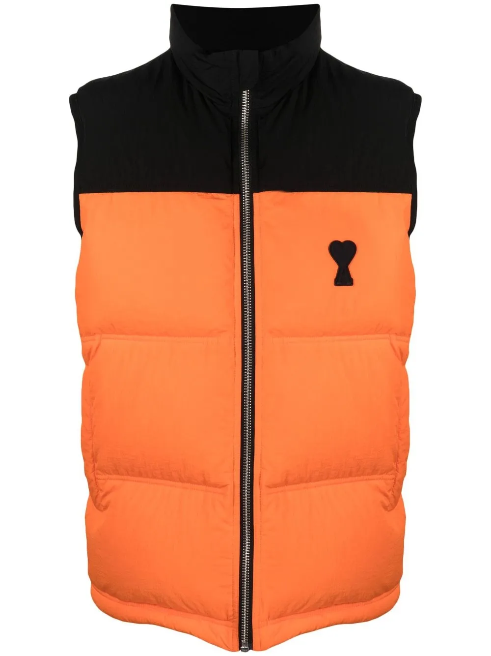 

AMI Paris chest logo-print padded jacket - Black