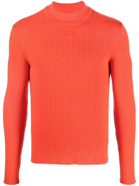 Courrèges ribbed-knit long-sleeve jumper