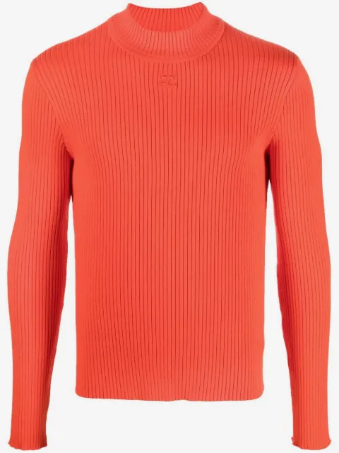 Courrèges ribbed-knit long-sleeve jumper