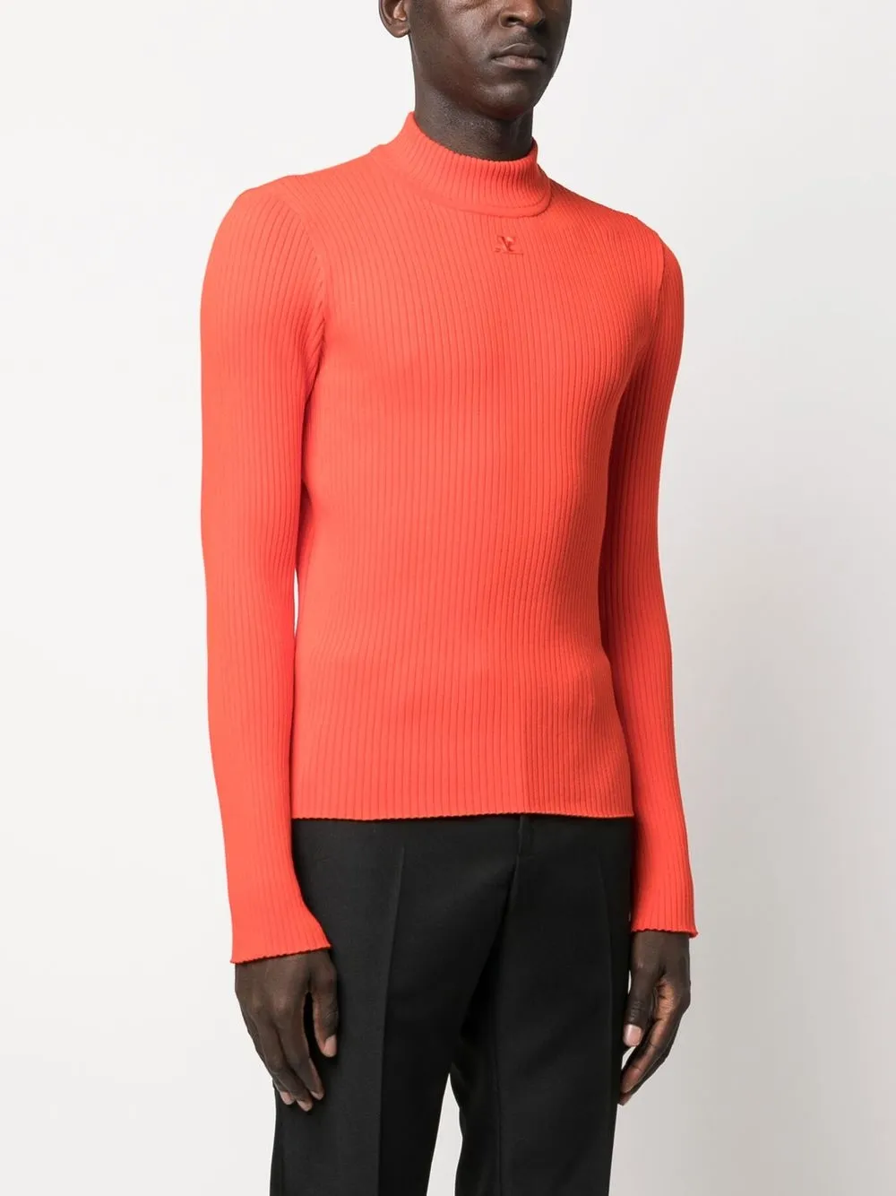 Courrèges Gerippter Strickpullover   Rot 