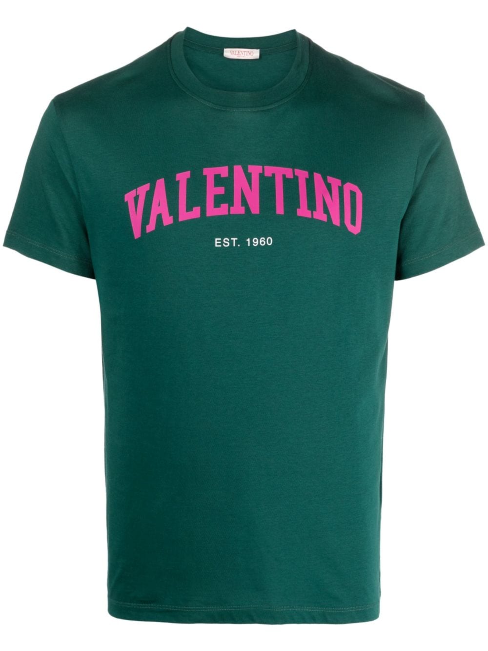 Shop Valentino Logo-print Cotton T-shirt In Green