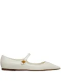 Valentino Garavani Tiptoe patent leather ballerinas - White