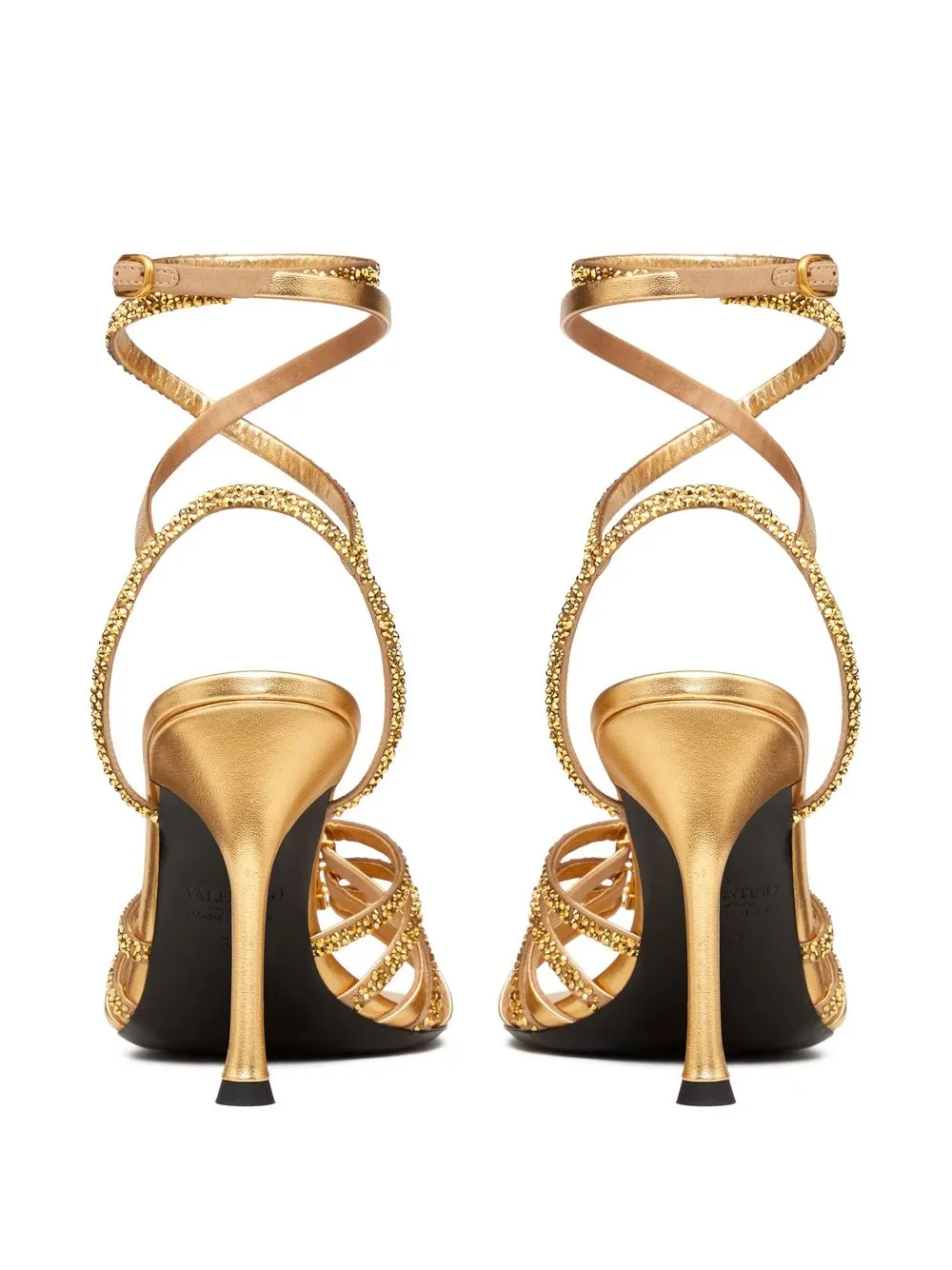 Valentino Garavani Woman Sandals Gold Size 12 Leather