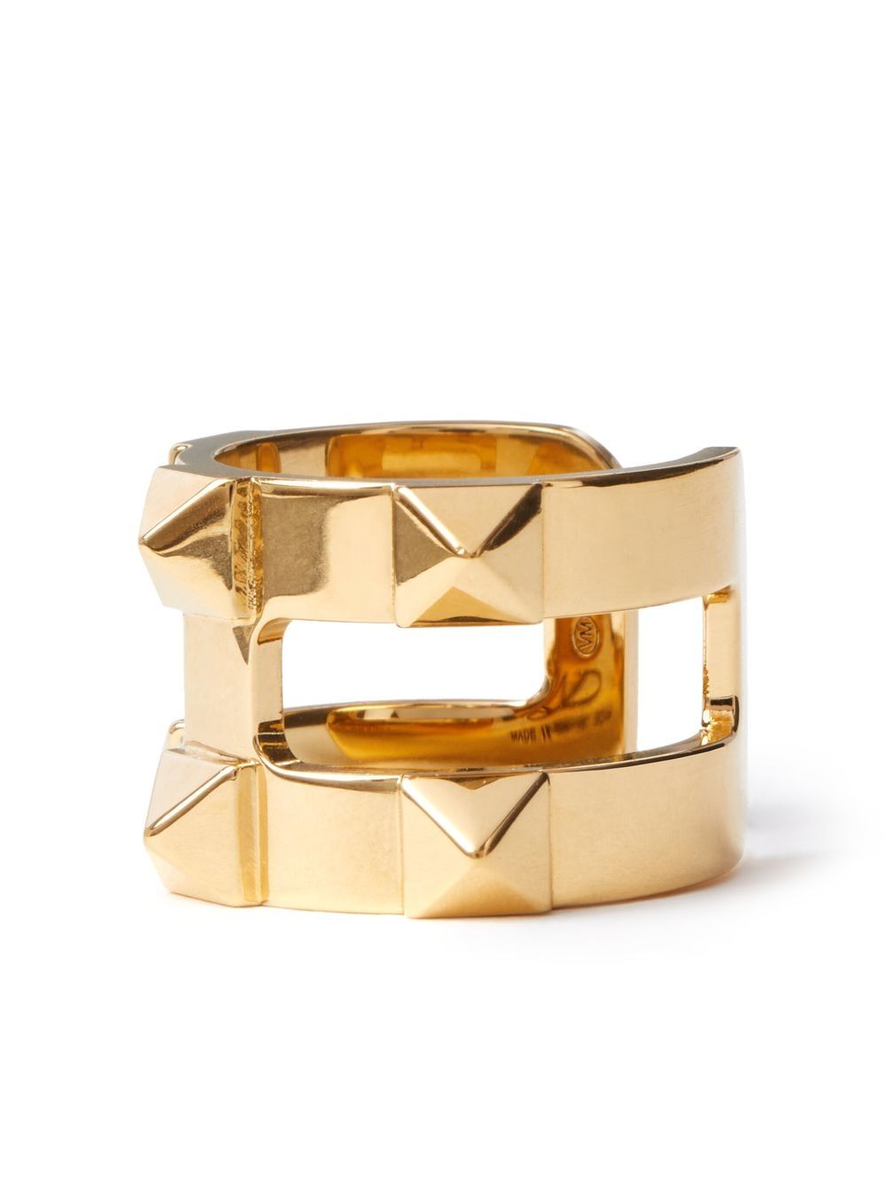Shop Valentino Rockstud Cuff Ring In Gold