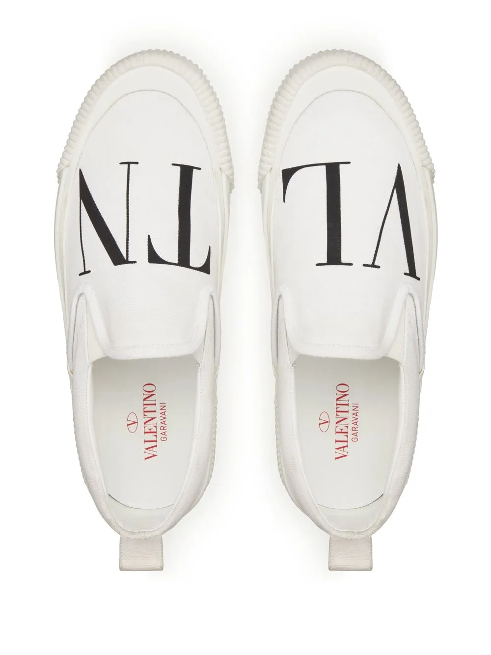 Shop Valentino Vltn Slip-on Sneakers In White