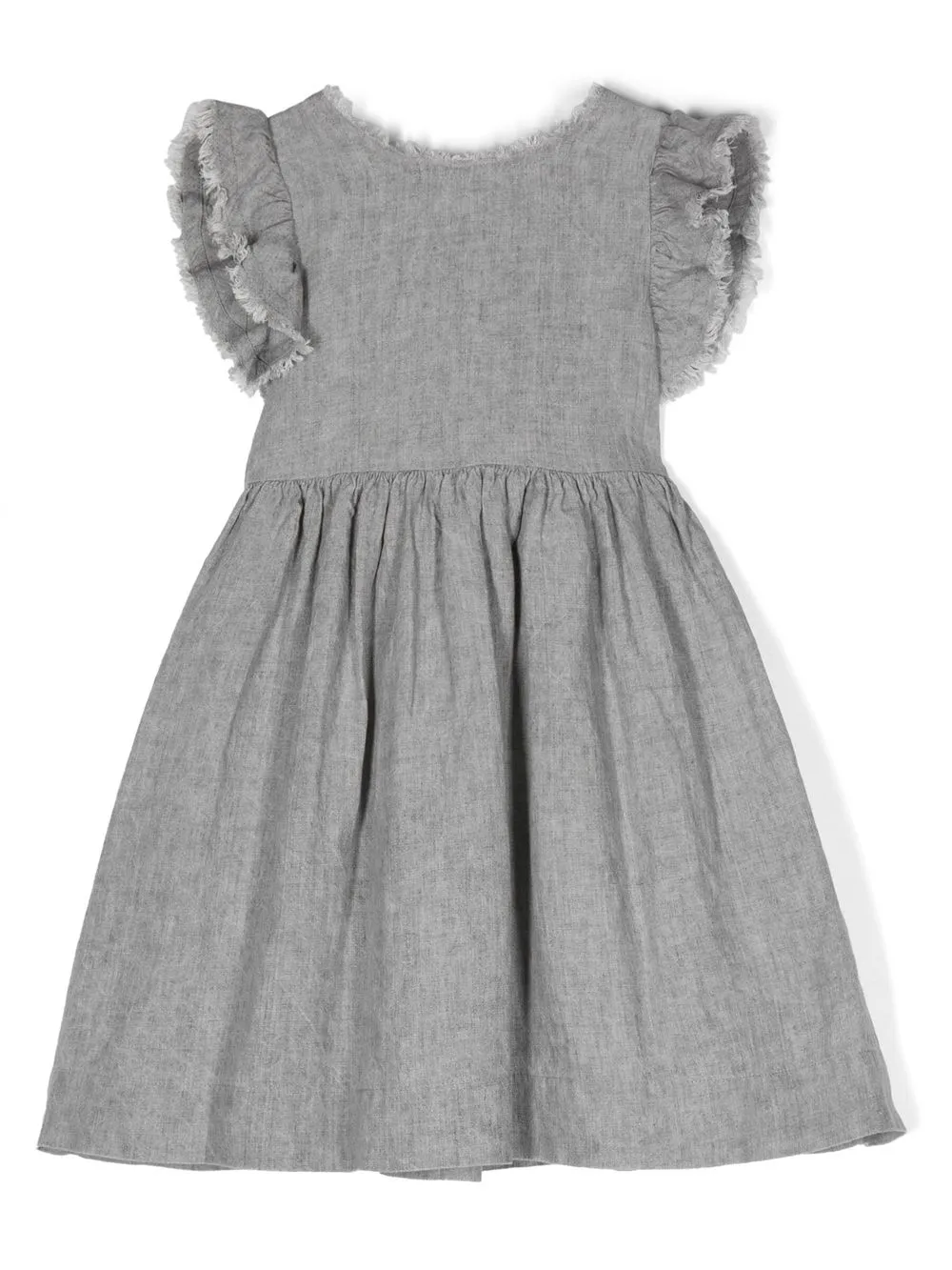 Il Gufo Bow Detail Open Back Dress In Grey