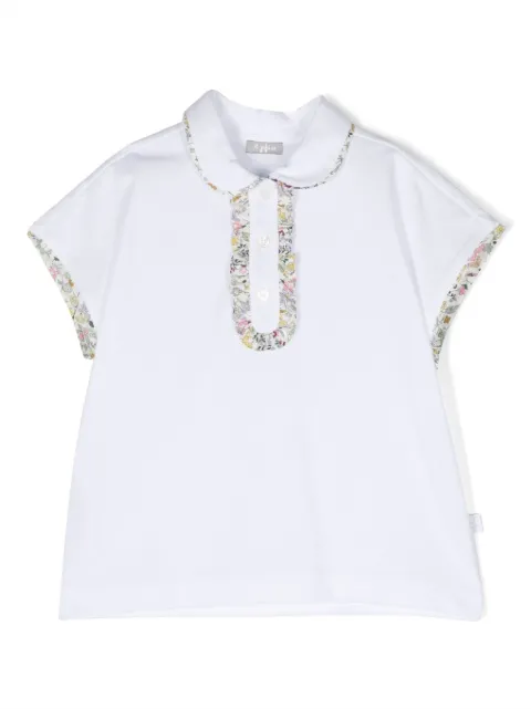 Il Gufo ruffled cotton polo shirt