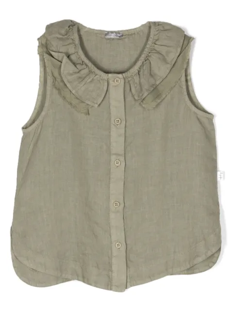 Il Gufo ruffled-neck button-up shirt