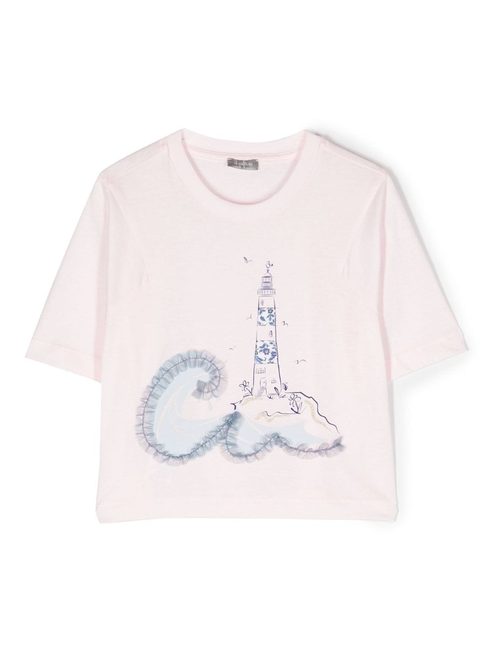 Il Gufo Kids' Illustration-print Short-sleeve T-shirt In Pink