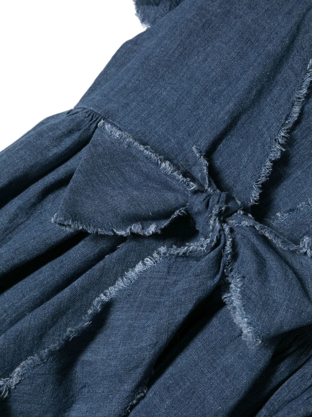 Shop Il Gufo Bow Detail Open Back Dress In Blue