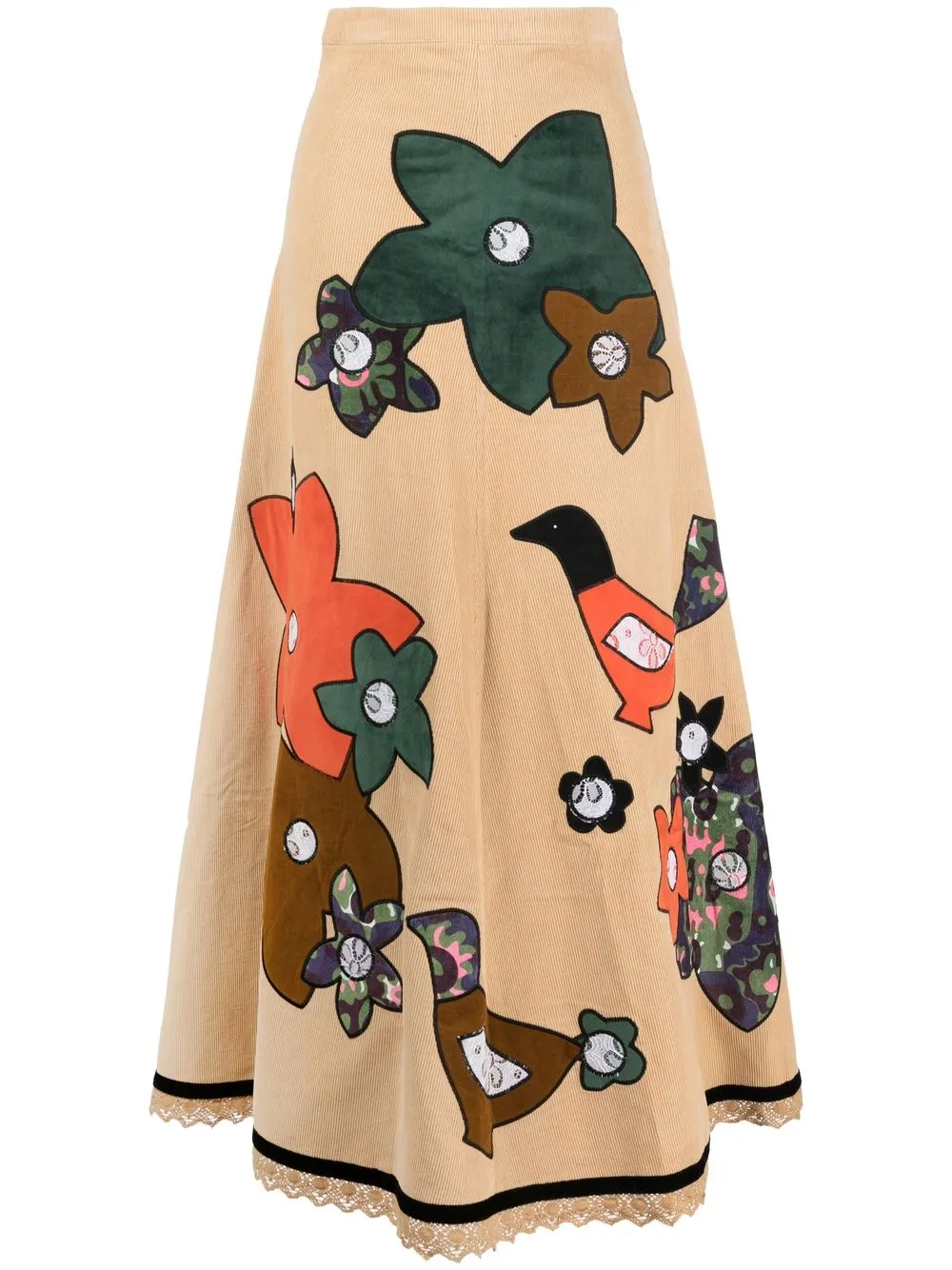 

ERL graphic-print maxi skirt - Neutrals