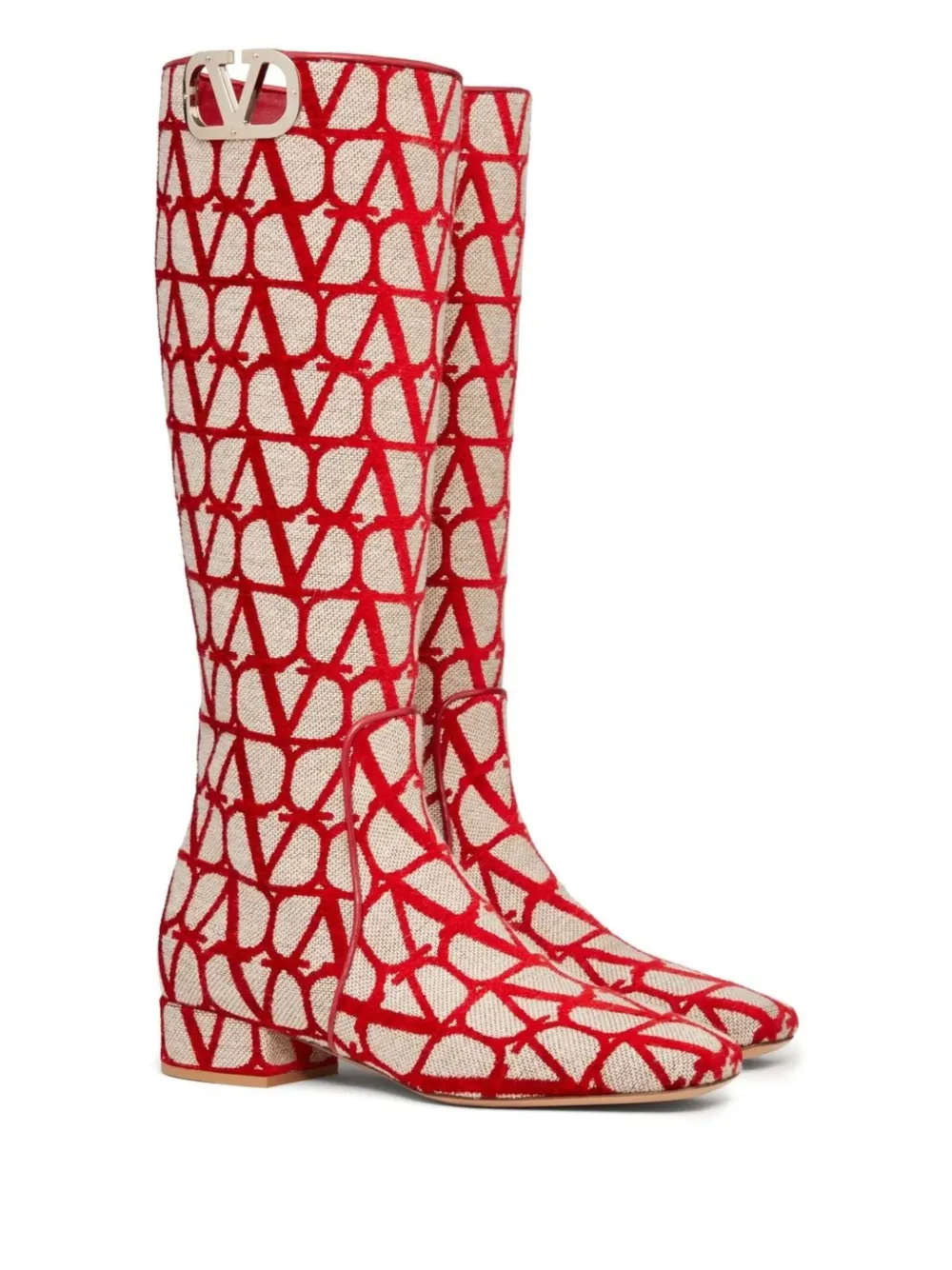 Valentino Garavani Toile Iconographe VLogo Type boots | Knee-High Boots | Image 2