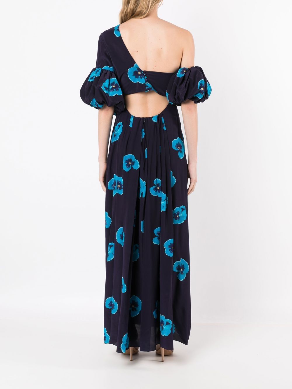 Shop Isolda Greta Floral-print Dress In Blue