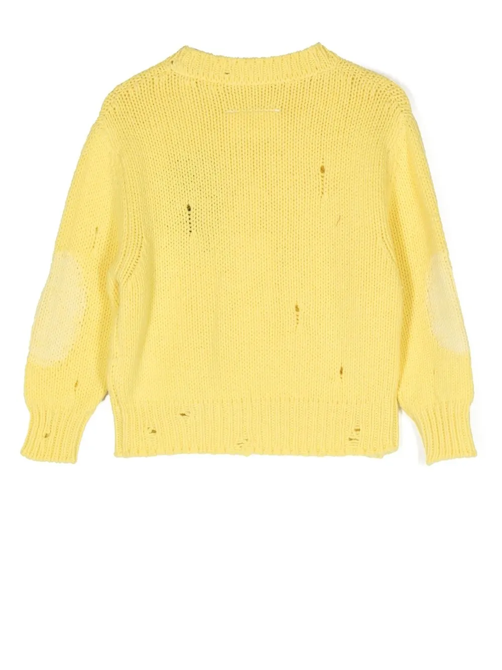 

MM6 Maison Margiela Kids logo-intarsia wool-blend jumper - Yellow