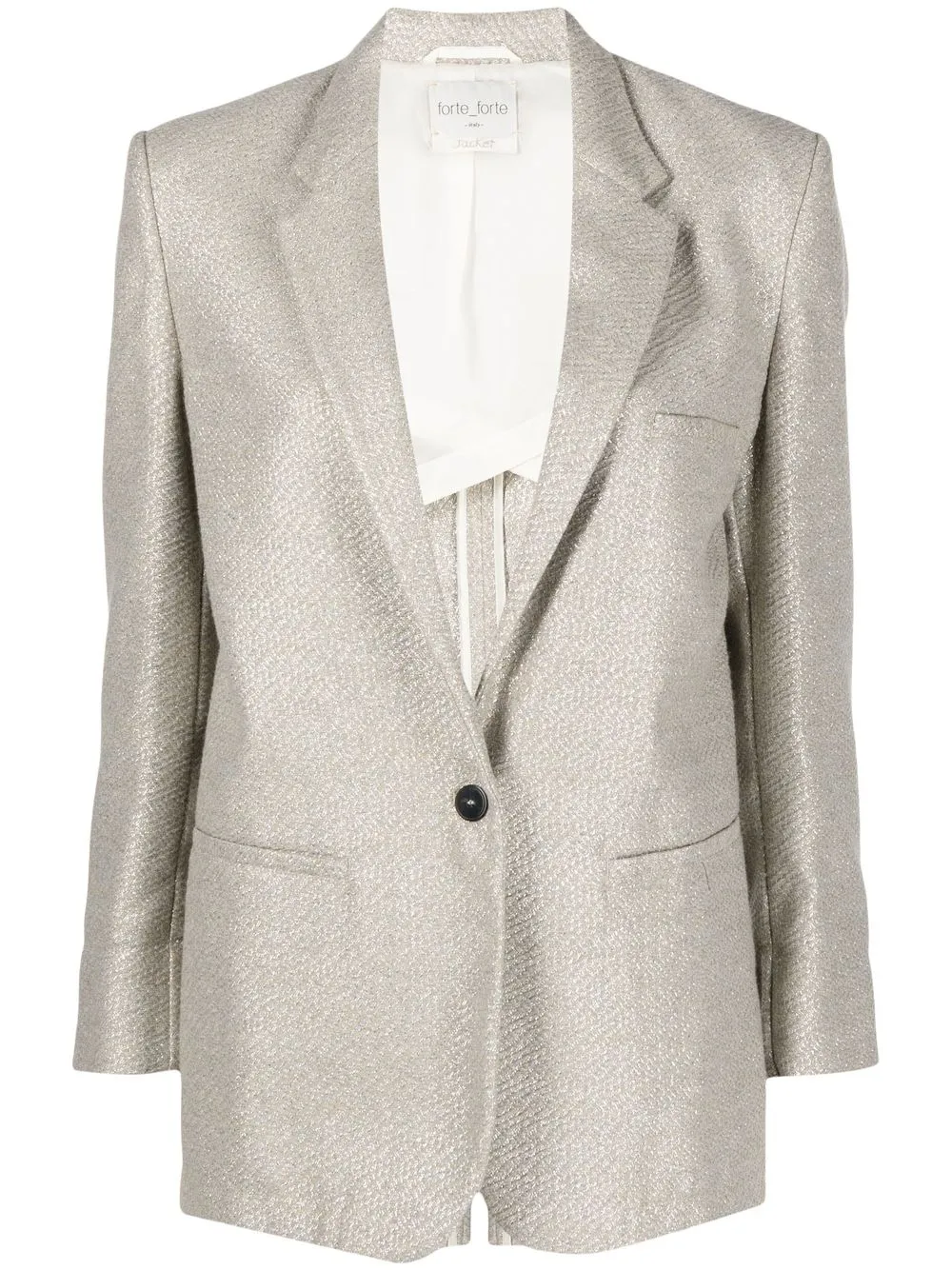 

Forte Forte metallic-sheen single-breasted blazer - Grey