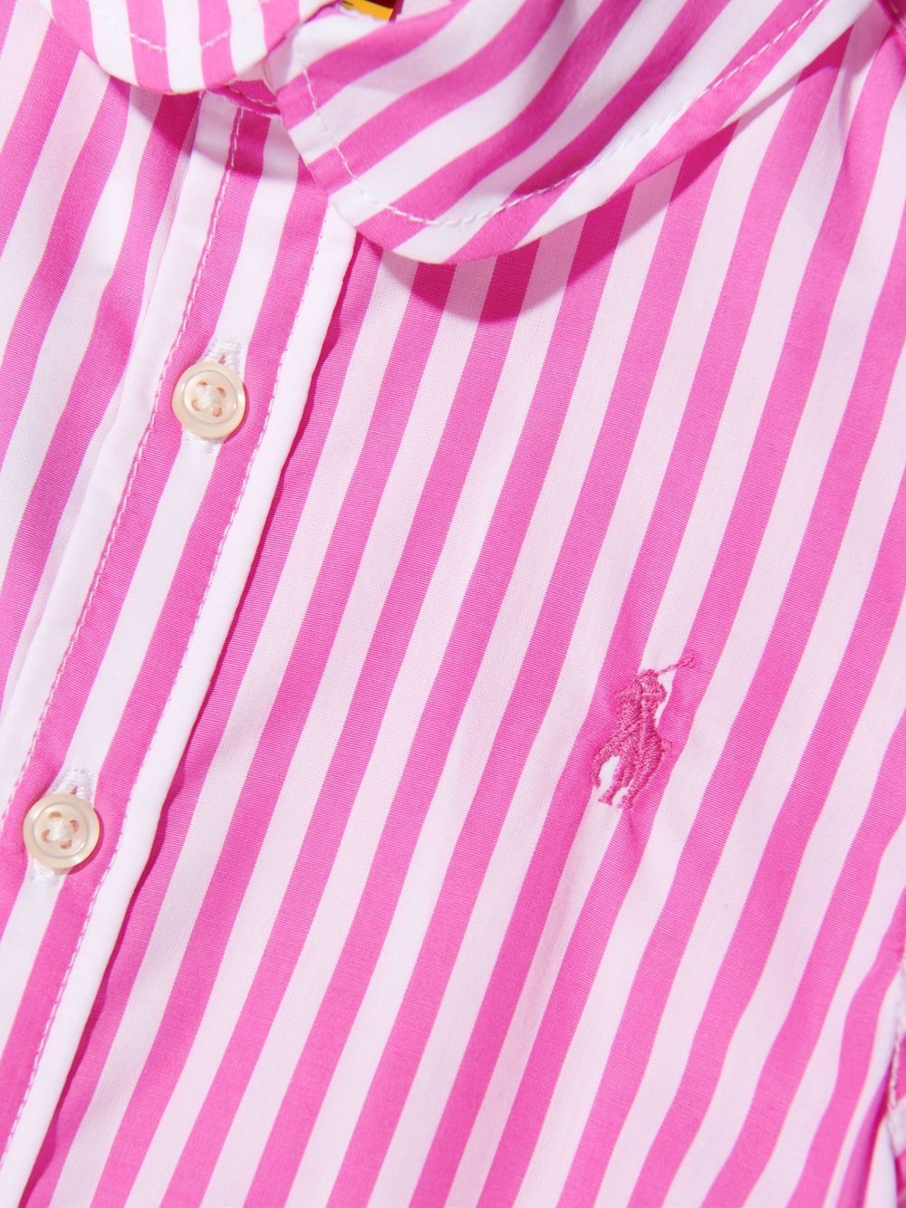 Shop Ralph Lauren Stripe-print Belted Shirtdress In 粉色