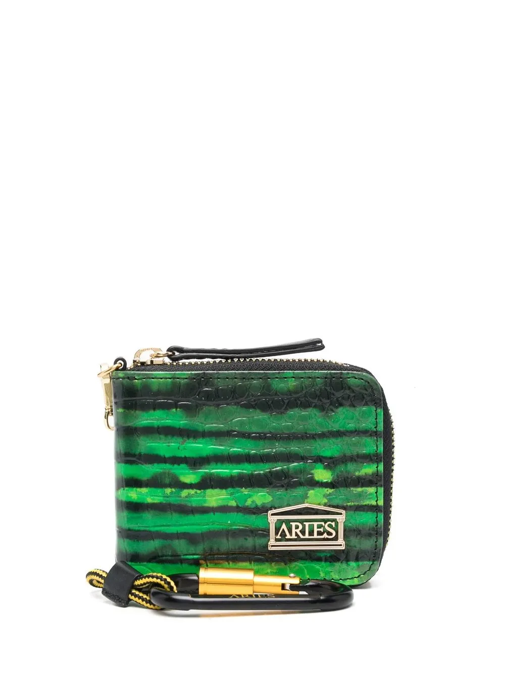 

Aries abstract-print leather cardholder - Green