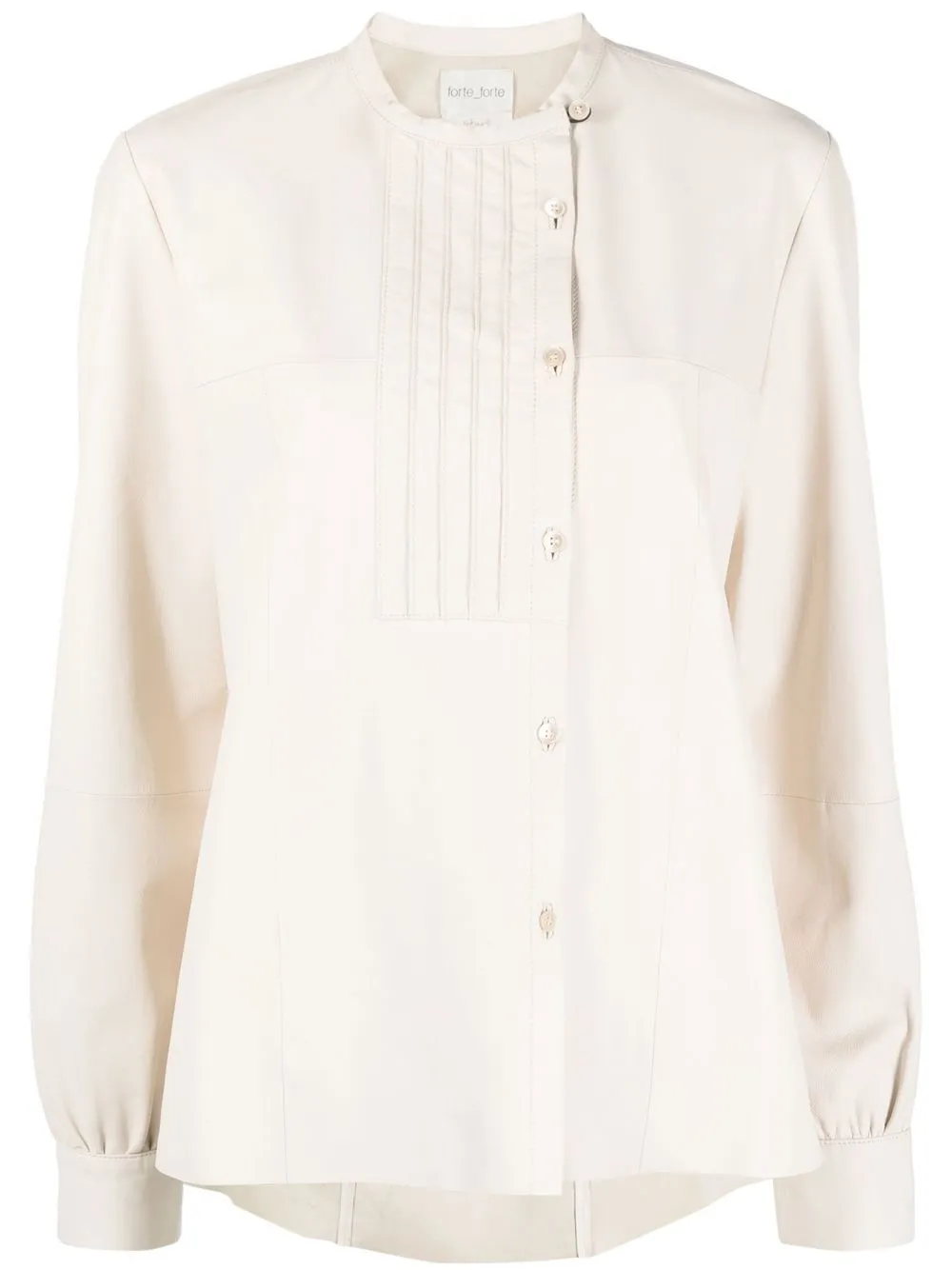 

Forte Forte button-up leather shirt - Neutrals