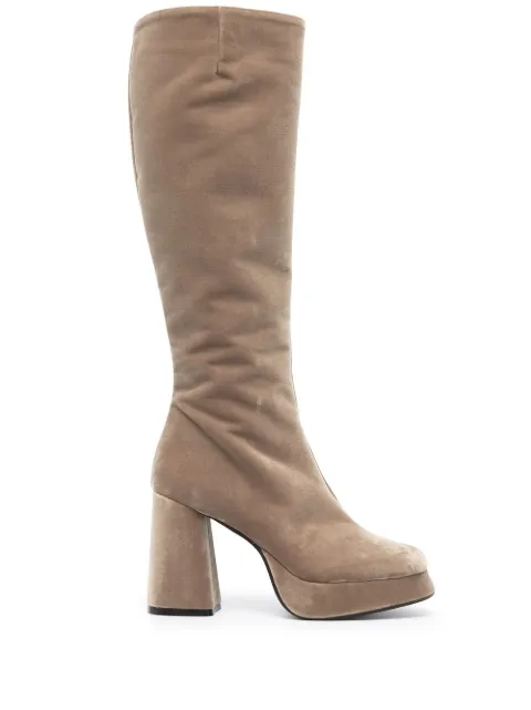 Ellypied velvet 110mm knee-length boots