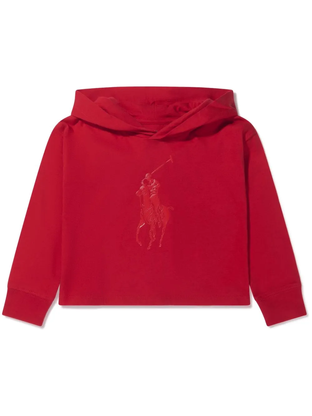 

Ralph Lauren Kids Polo Pony-print cropped hoodie - Red