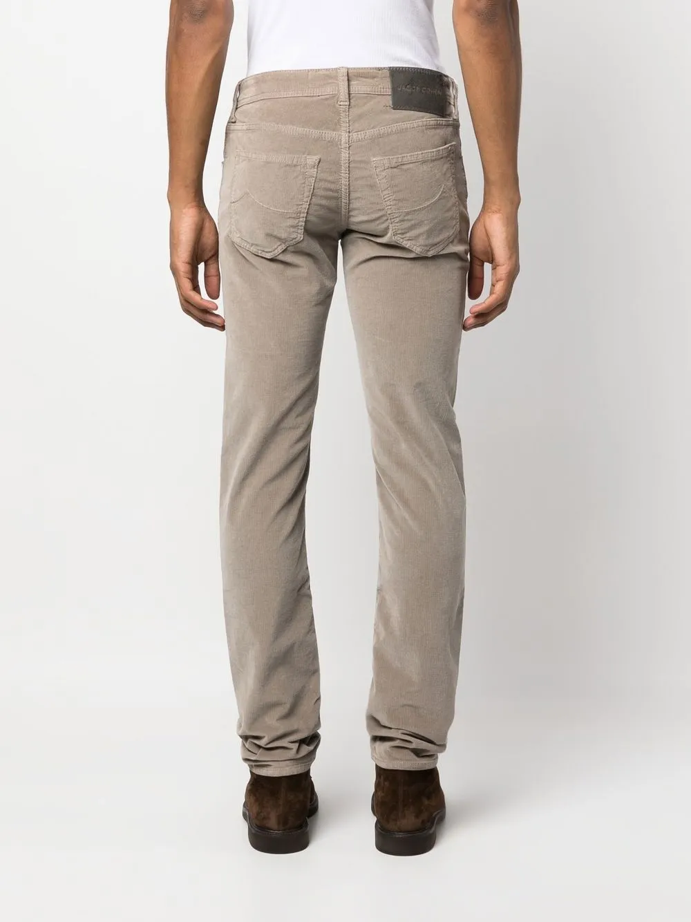 Shop Jacob Cohen Corduroy Slim-fit Trousers In Braun