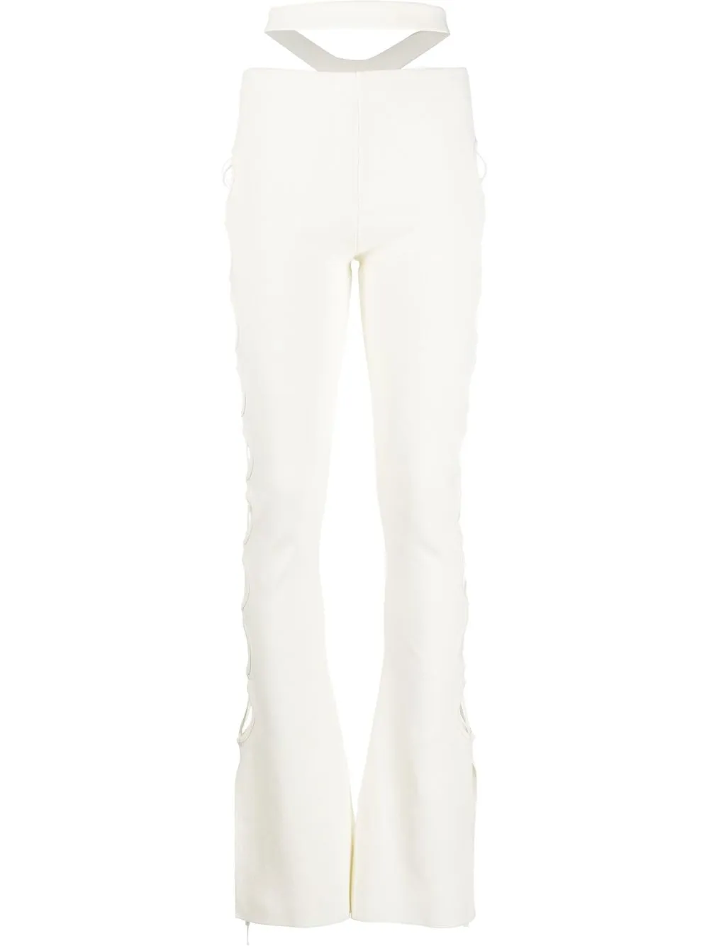 

ANDREĀDAMO cut-out detail bootcut trousers - White