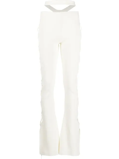 cut-out detail bootcut trousers