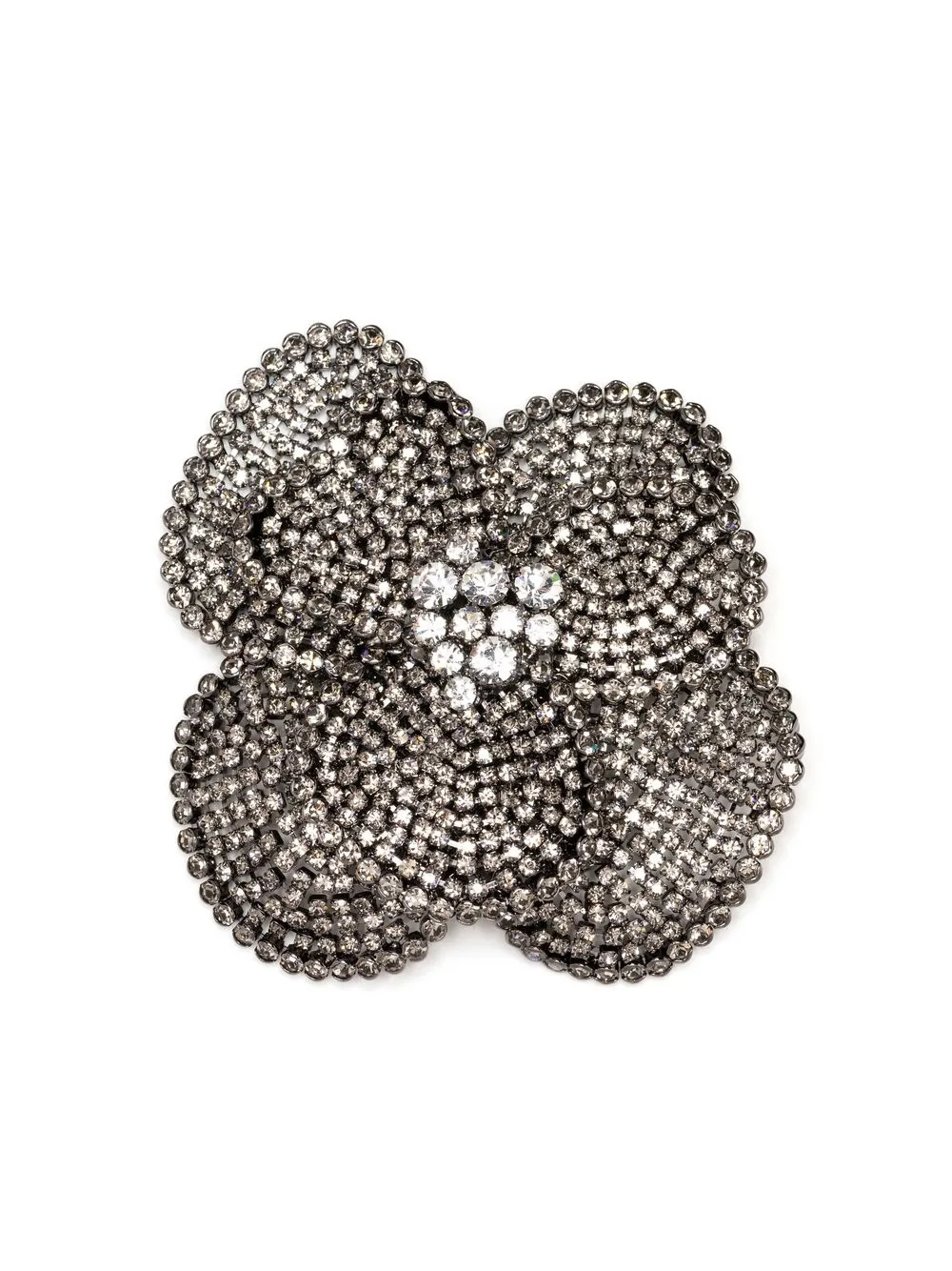 

Ermanno Scervino crystal embellished flower brooch - Silver