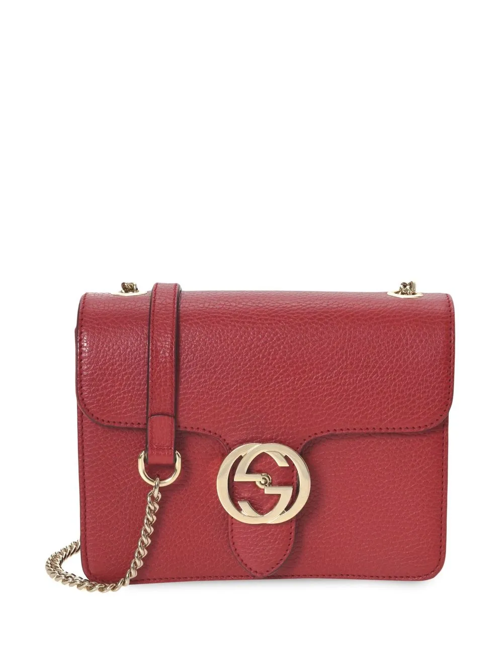 

Gucci Pre-Owned Interlocking G logo-plaque shoulder bag - Red