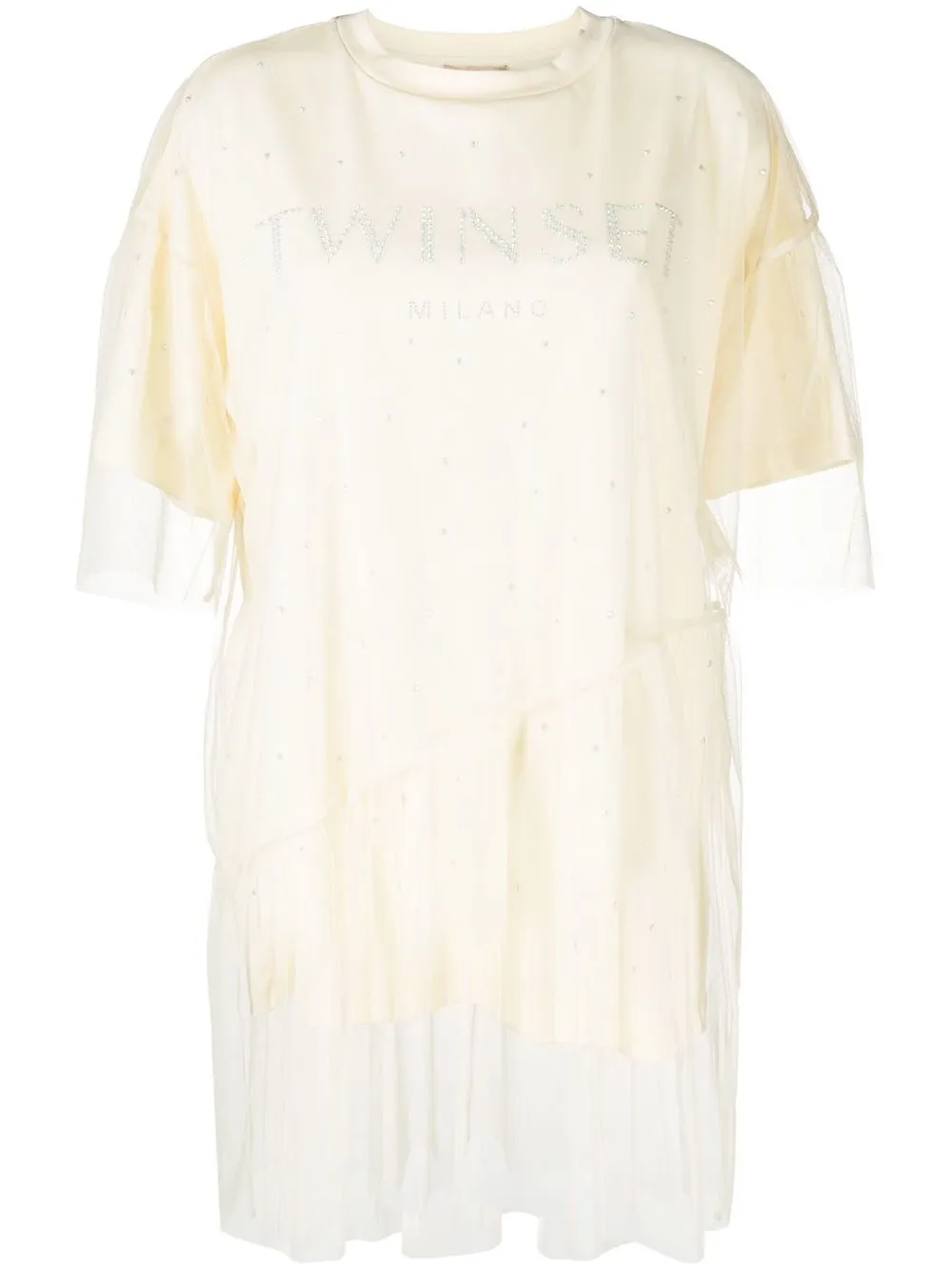 

TWINSET playera con capa de tul - Neutro