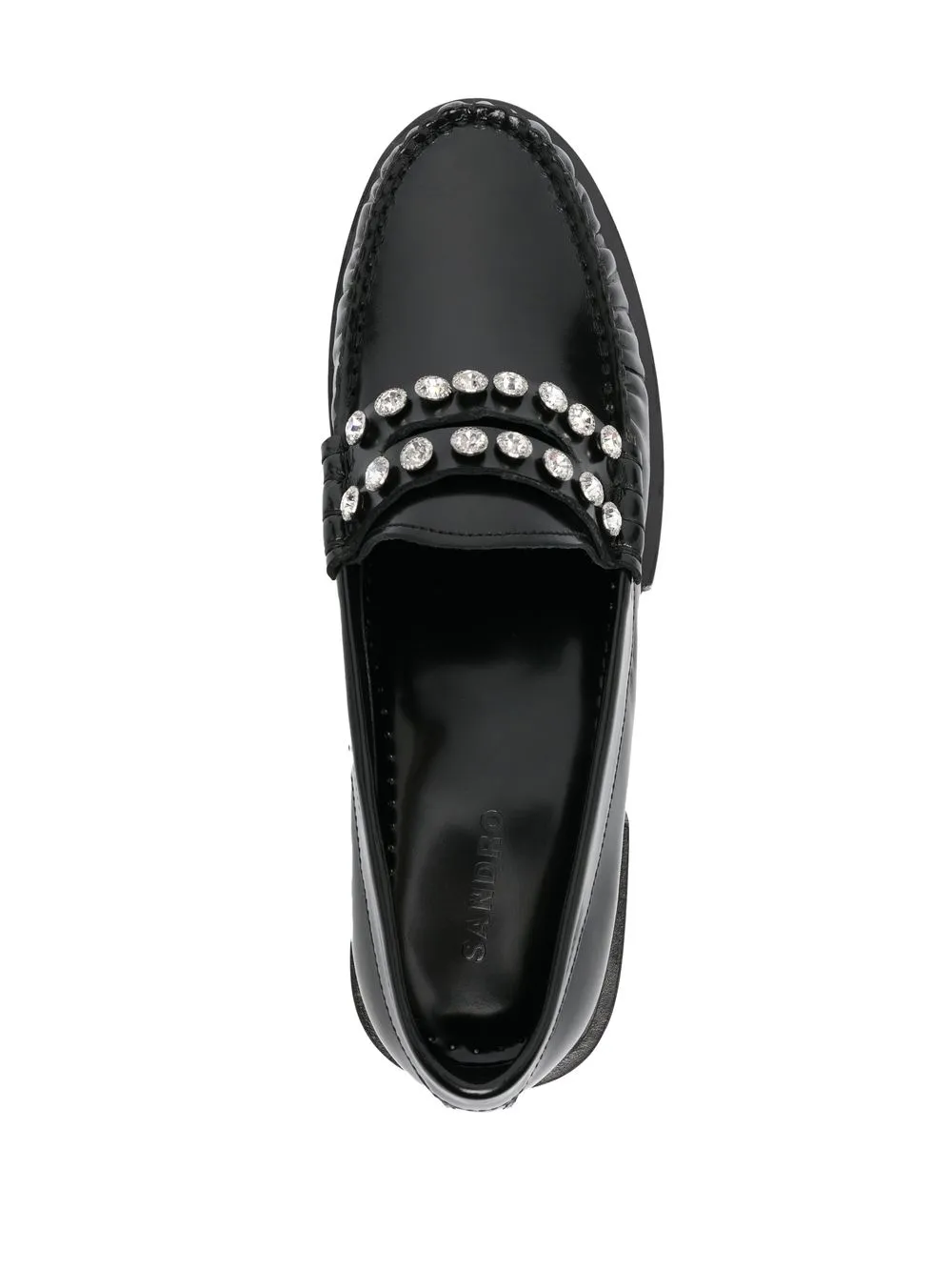 Sandro Max Strass-embellished Loafers In Schwarz
