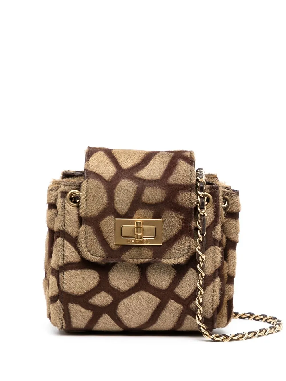

CHANEL Pre-Owned 2000 mini 2.55 giraffe pattern handbag - Brown