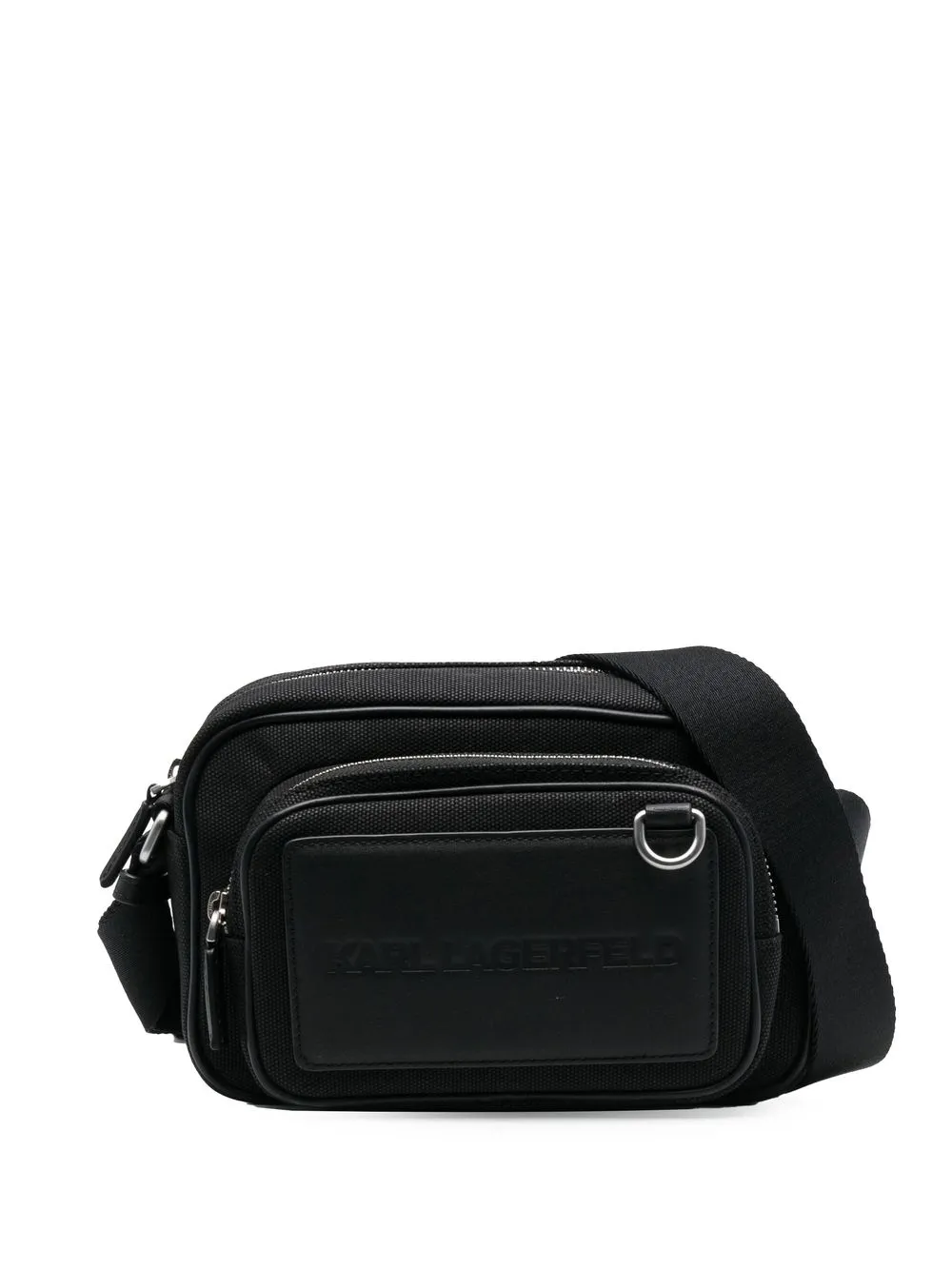 

Karl Lagerfeld K/Kanvas embossed-logo messenger bag - Black
