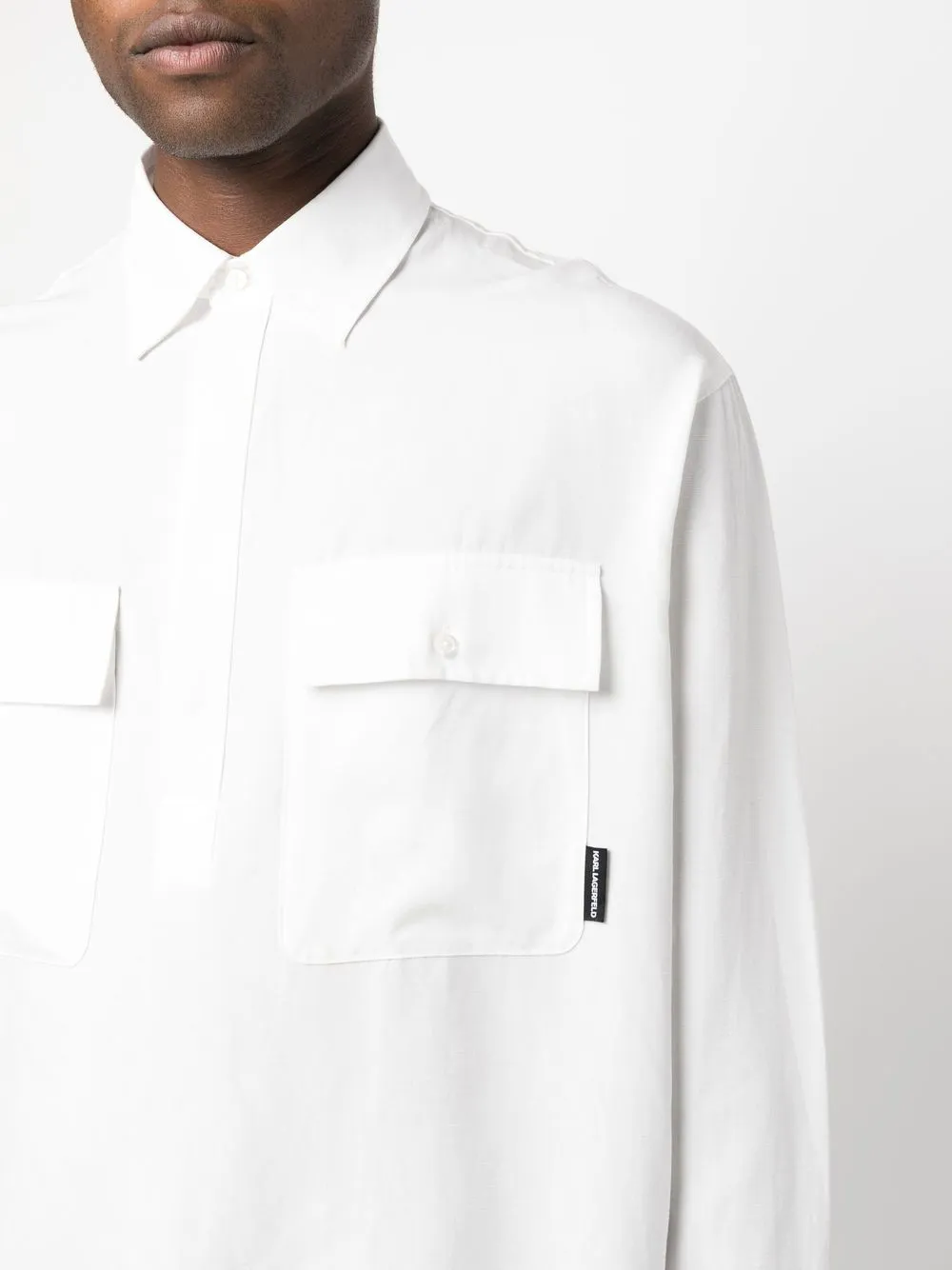 Karl Lagerfeld Hemd Mit Brusttaschen In White