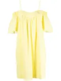 Karl Lagerfeld belted linen-blend midi dress - Yellow