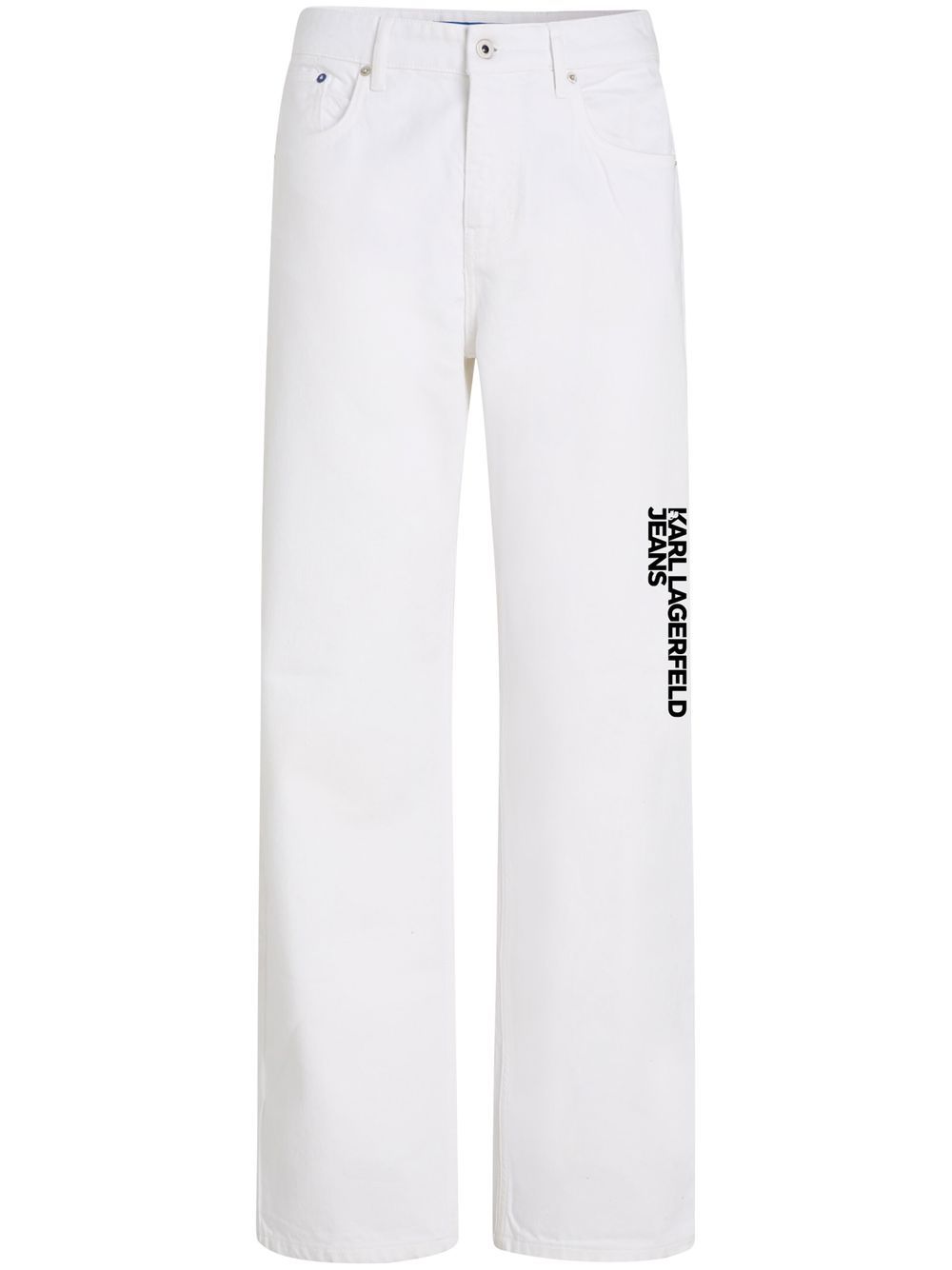 Karl Lagerfeld Jeans Logo-print Straight-leg Jeans In White